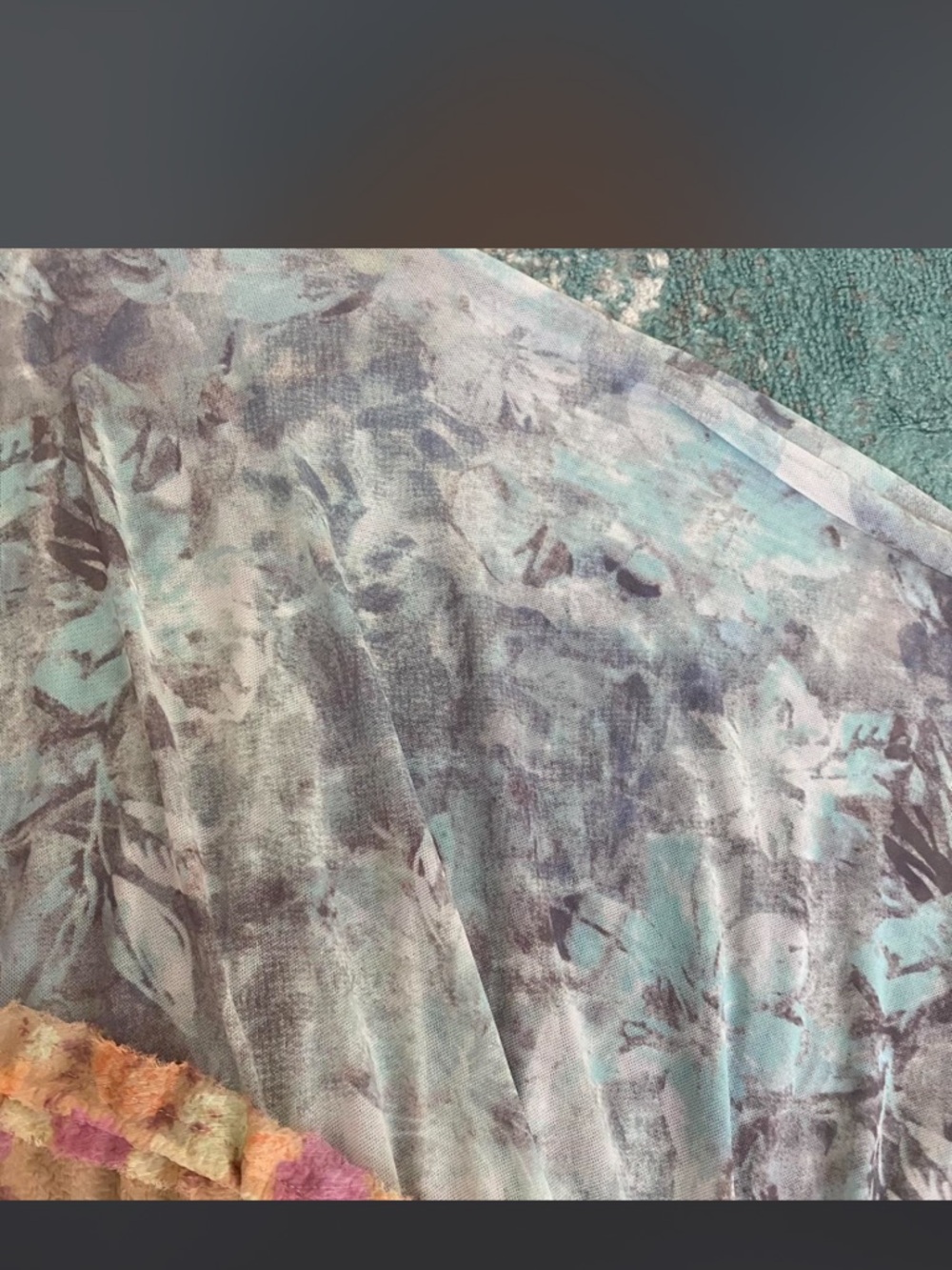 Free People Two-Tone Maxi Dress in Blue and Tan Floral - Picture 4 of 8